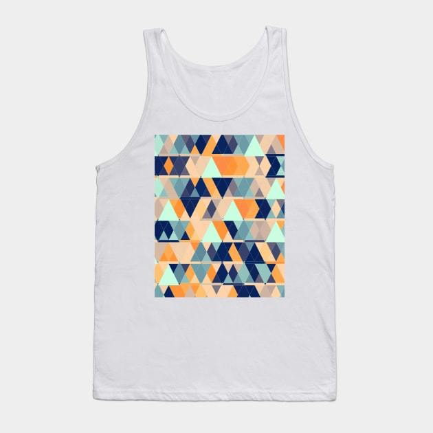 Checkered pattern, tribal geometric texture bringing spring mood Tank Top by KINKDesign